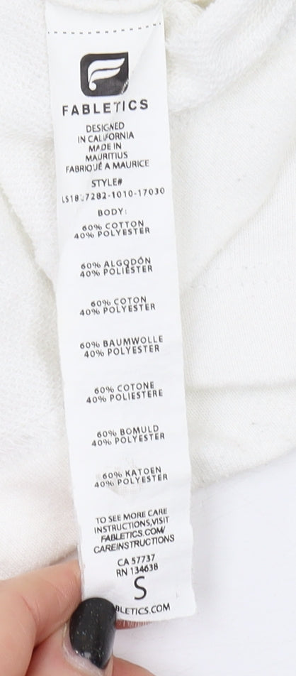 Fabletics Women's White Pullover Hoodie, Size S