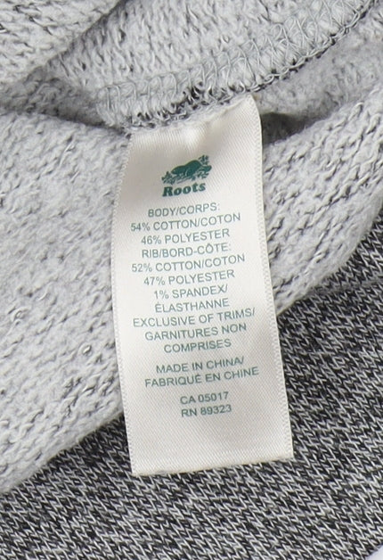 Roots Grey Unisex XS Pullover Sweatshirt with Logo