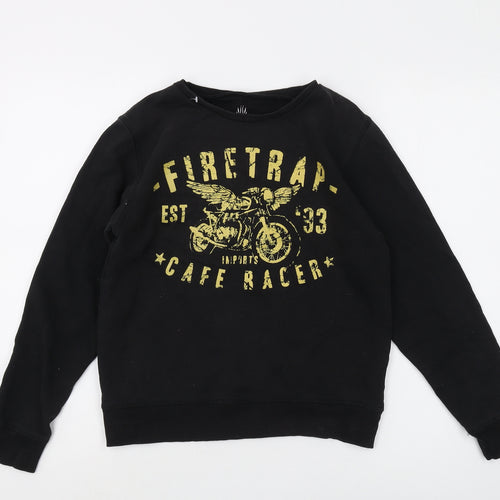 Firetrap Boys Black Graphic Pullover Sweatshirt Size 13