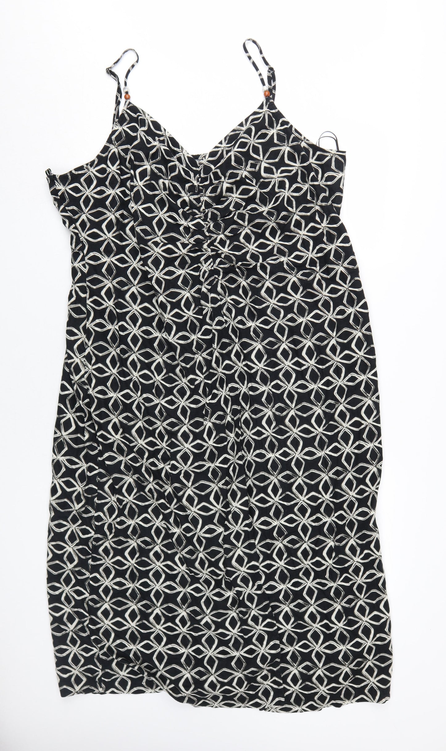 Marks and Spencer Black Geometric Slip Dress, Size 22