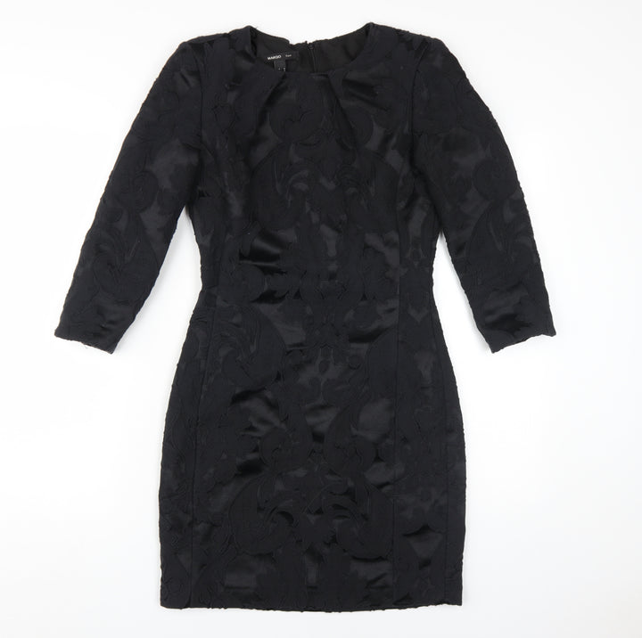 Mango Women's Black Sheath Dress, Size 8, Party Ready