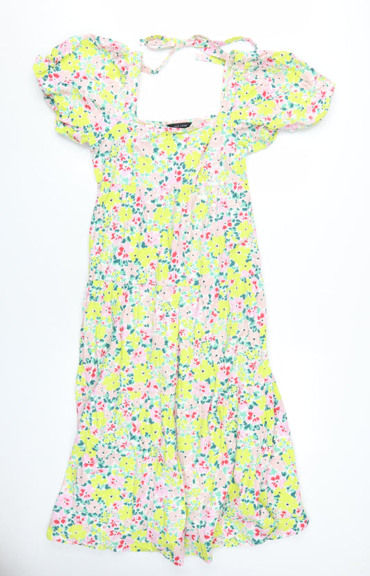 New Look Women's Floral A-Line Midi Dress Size 10