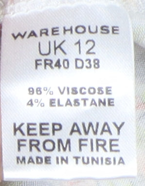 Warehouse Women's Multicoloured Floral Dress Size 12