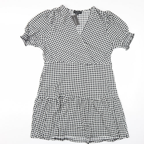 Dorothy Perkins Women’s Black Check Wrap Dress 18