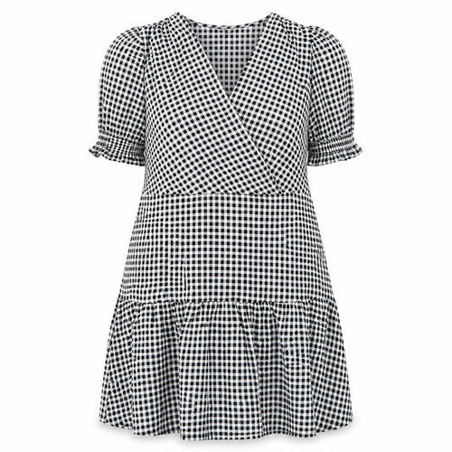 Dorothy Perkins Women’s Black Check Wrap Dress 18