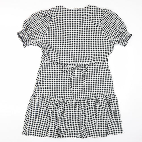 Dorothy Perkins Women’s Black Check Wrap Dress 18