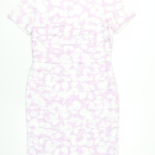 Viyella Women's Pink Floral Sheath Dress Size 8