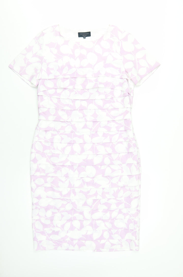 Viyella Women's Pink Floral Sheath Dress Size 8
