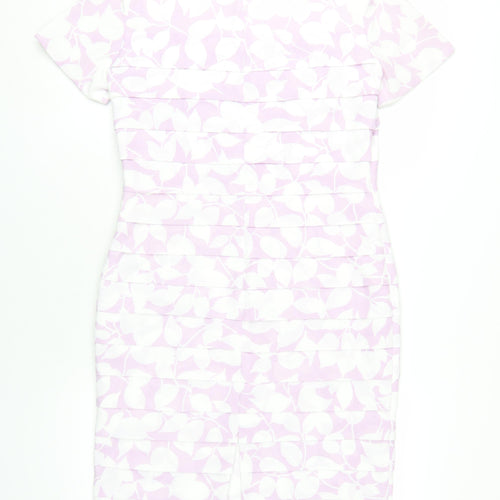 Viyella Women's Pink Floral Sheath Dress Size 8