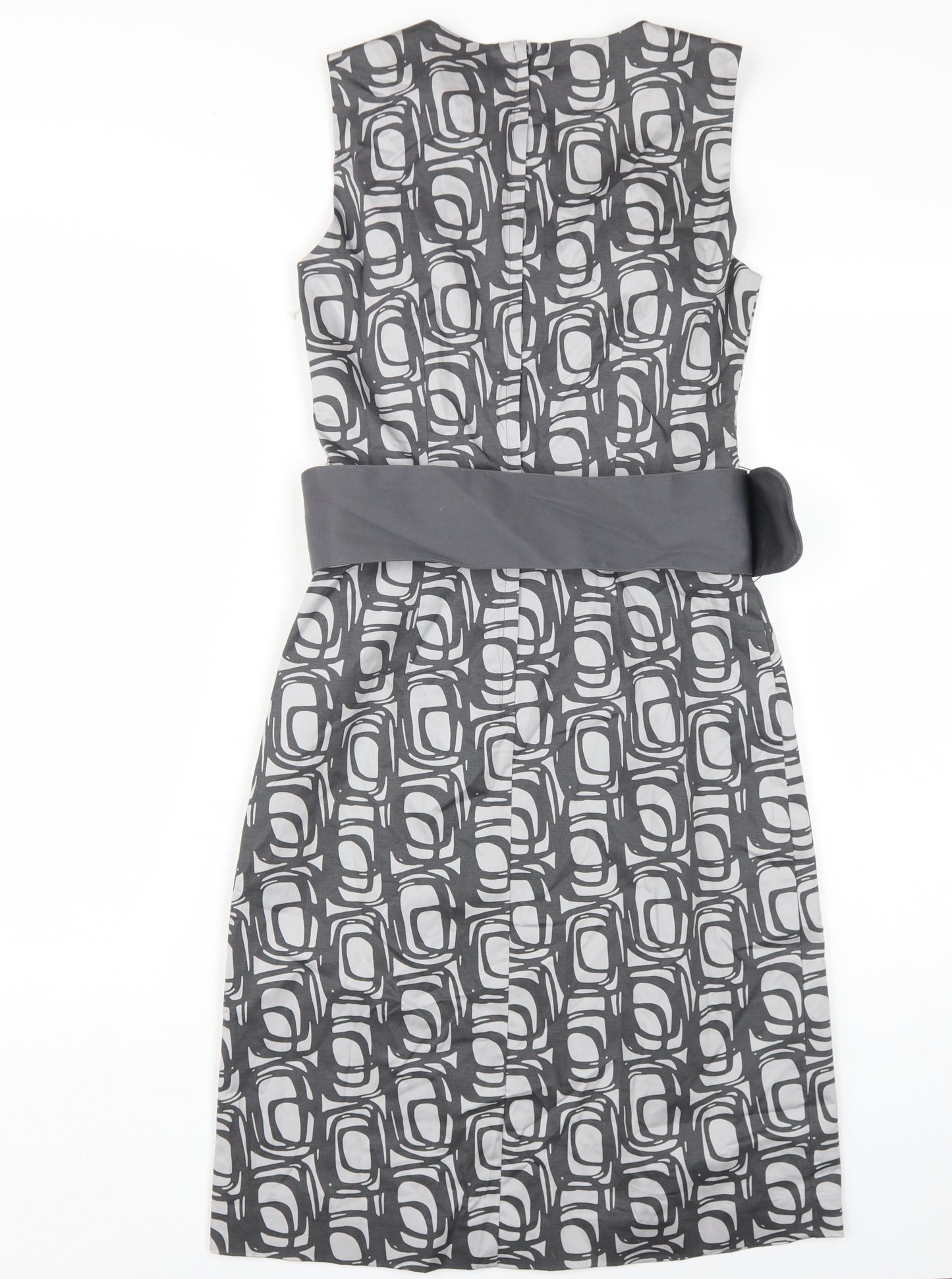 H&M Women's Grey Geometric Shift Dress, Size 6