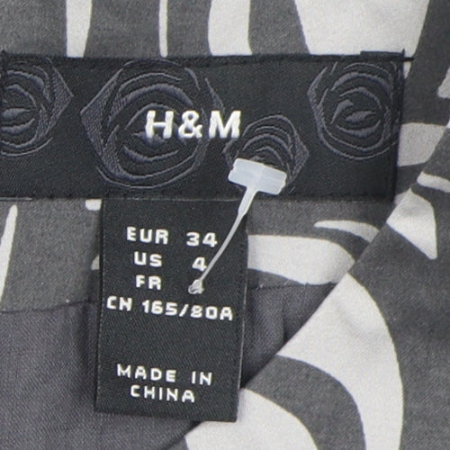 H&M Women's Grey Geometric Shift Dress, Size 6