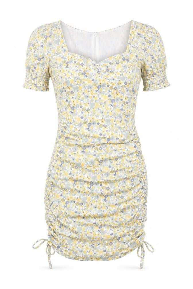Front view of Bardot Women's Multicoloured Floral Short Sleeve Dress
