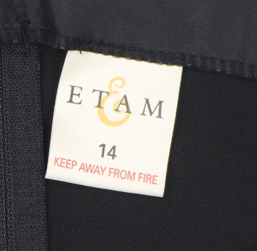 Etam Women's Black Midi Sheath Dress Size 14