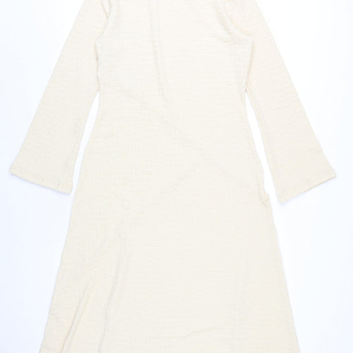 Marks and Spencer Women Beige A-Line Long Dress Size 14