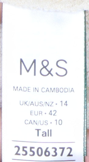 Marks and Spencer Women Beige A-Line Long Dress Size 14