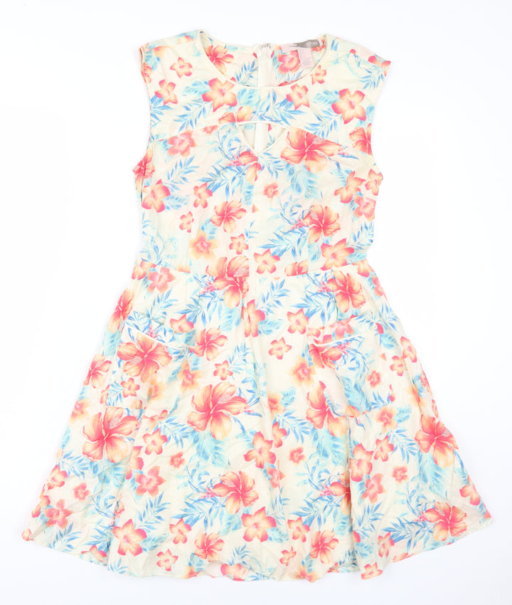 Forever 21 Women's Floral Fit & Flare Dress, S