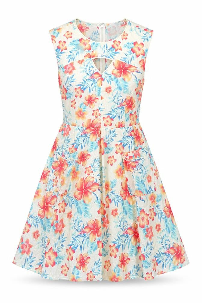 Forever 21 Women's Floral Fit & Flare Dress, S