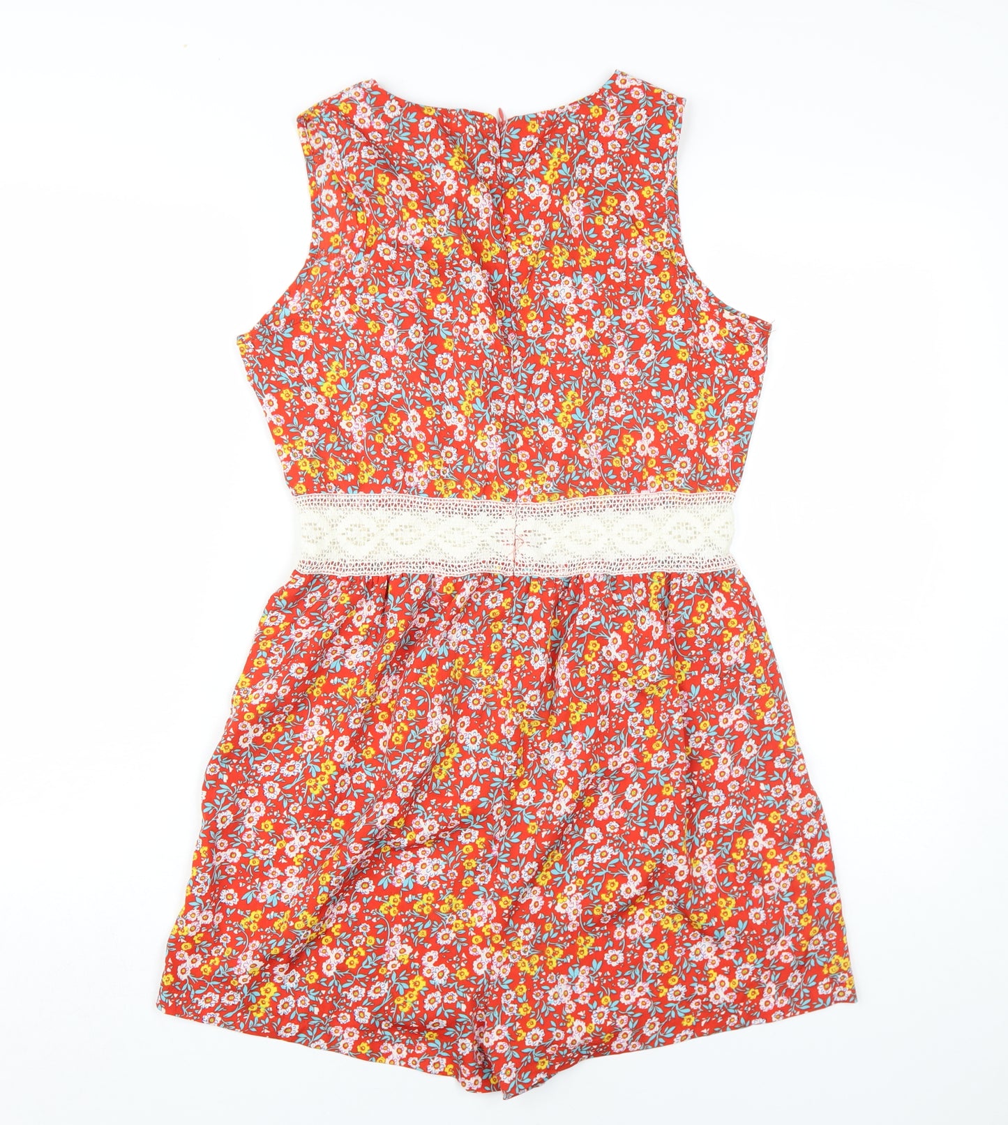 Influence Women’s Red Floral Playsuit Size 14