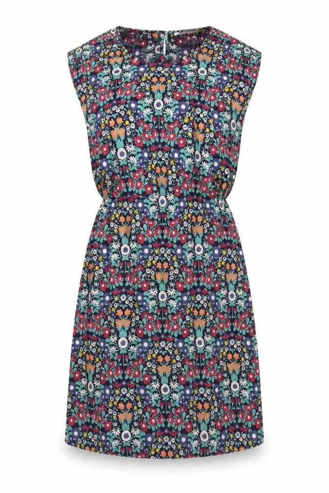 Front view of John Lewis women’s multicoloured floral shift dress 10