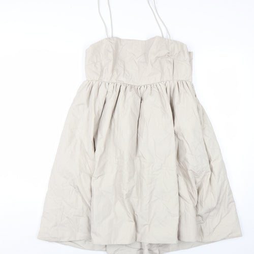 H&M Women Beige Sleeveless Dress Size 16