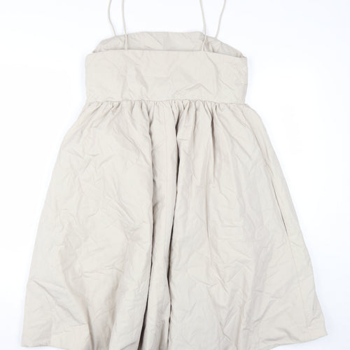 H&M Women Beige Sleeveless Dress Size 16
