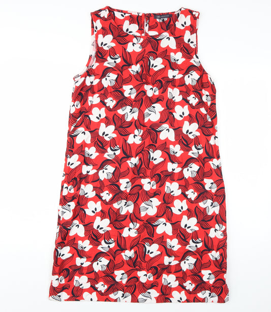 Marks and Spencer Women's Red Floral Shift Dress Size 12