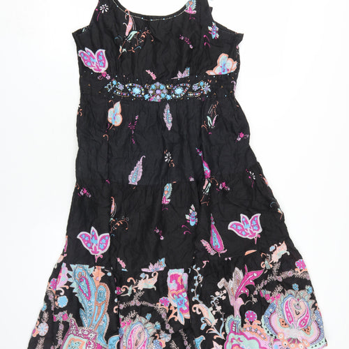 Casual&Co Women's Black M A-Line Paisley Dress