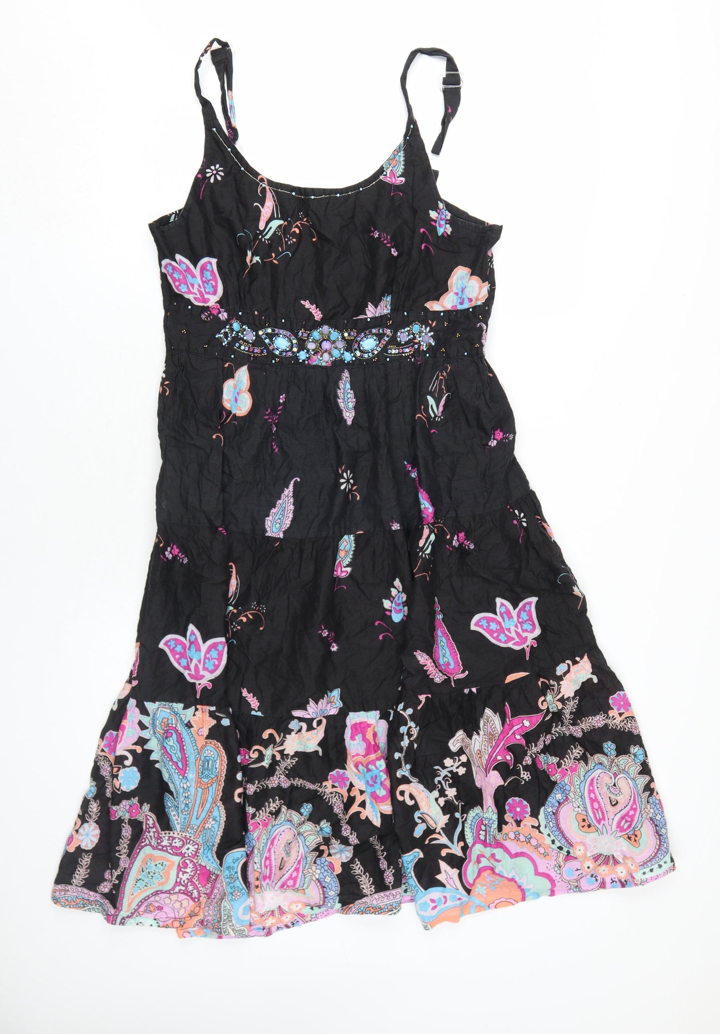 Casual&Co Women's Black M A-Line Paisley Dress