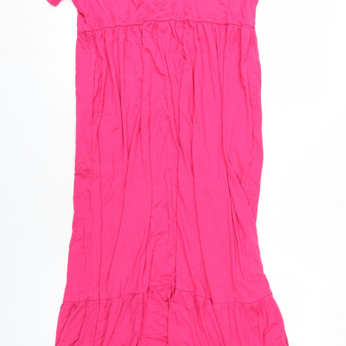 Jacansi Women's Pink Midi T-Shirt Dress S