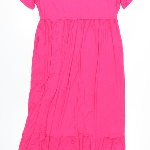 Jacansi Women's Pink Midi T-Shirt Dress S