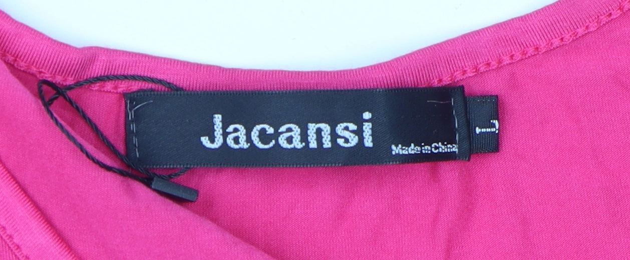 Jacansi Women's Pink Midi T-Shirt Dress S