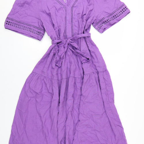 Marks and Spencer Women's Purple Fit & Flare Dress Size 20
