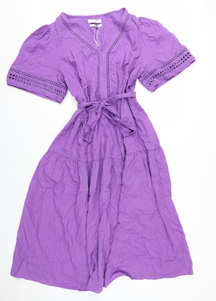 Marks and Spencer Women's Purple Fit & Flare Dress Size 20