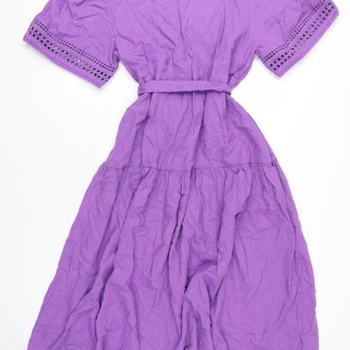 Marks and Spencer Women's Purple Fit & Flare Dress Size 20