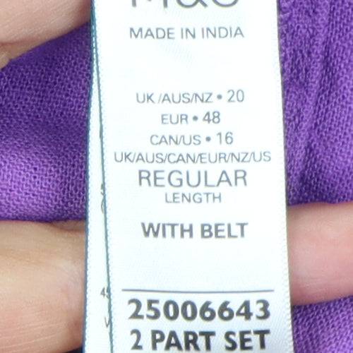 Marks and Spencer Women's Purple Fit & Flare Dress Size 20