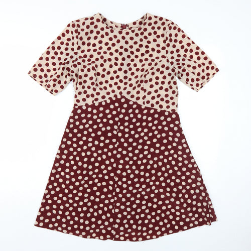 Asos Women’s Polka Dot A-Line Dress, Size 10, Multicoloured