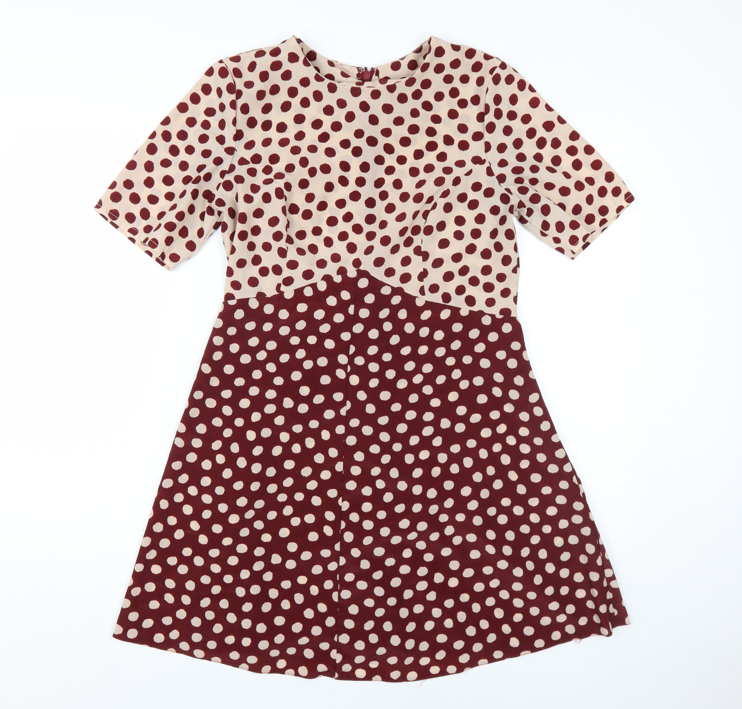 Asos Women’s Polka Dot A-Line Dress, Size 10, Multicoloured
