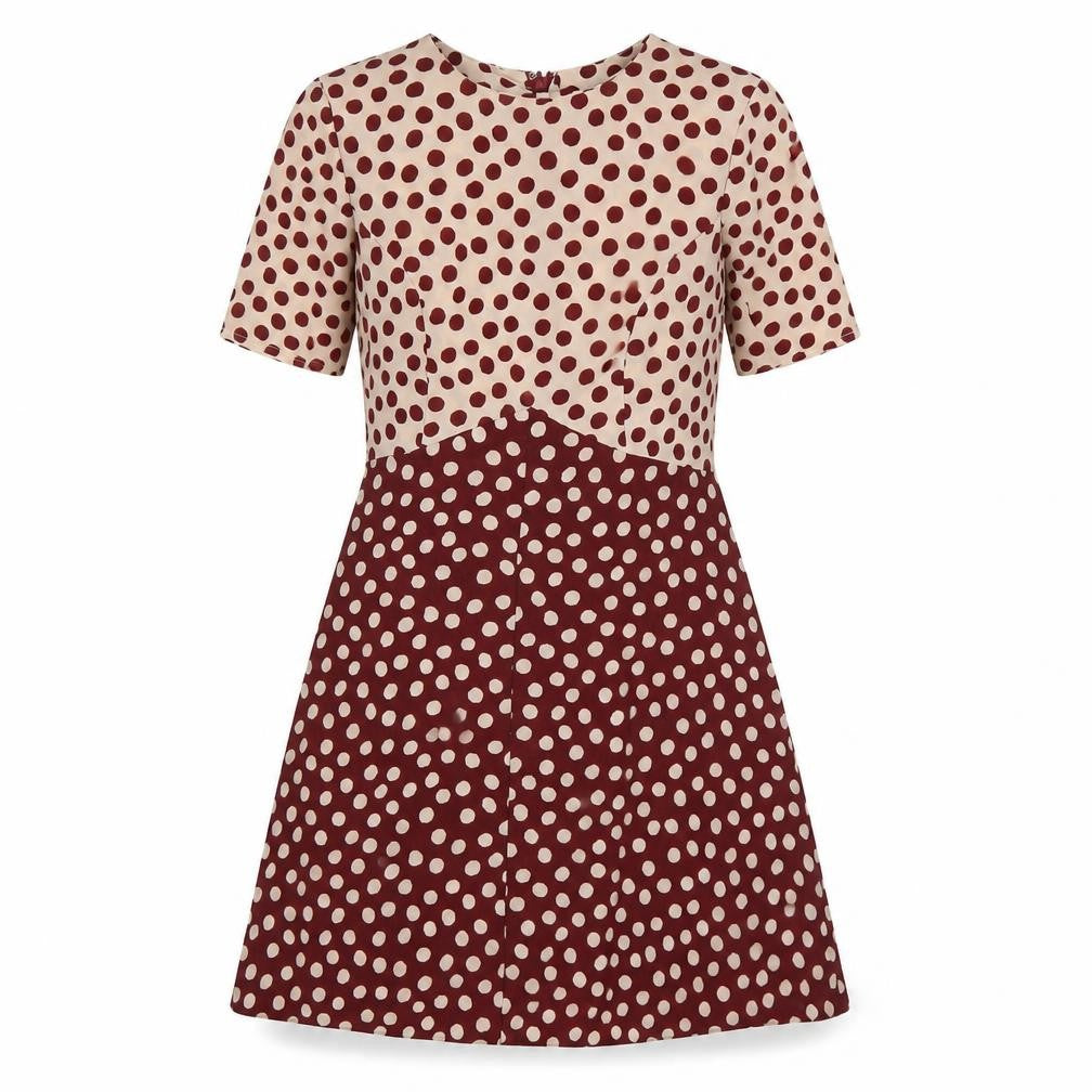 Asos Women’s Polka Dot A-Line Dress, Size 10, Multicoloured