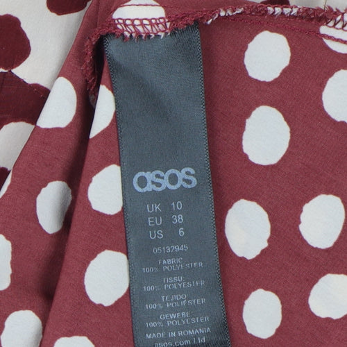 Asos Women’s Polka Dot A-Line Dress, Size 10, Multicoloured