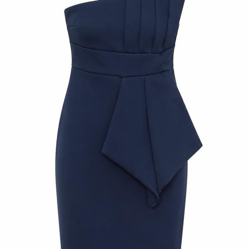 Boohoo Women's Blue One Shoulder Bodycon Dress 8