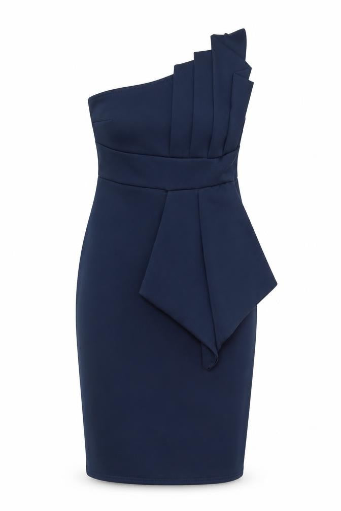 Boohoo Women's Blue One Shoulder Bodycon Dress 8