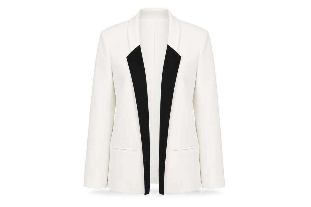 Front view of Miss Selfridge Women's Ivory Blazer, size 16