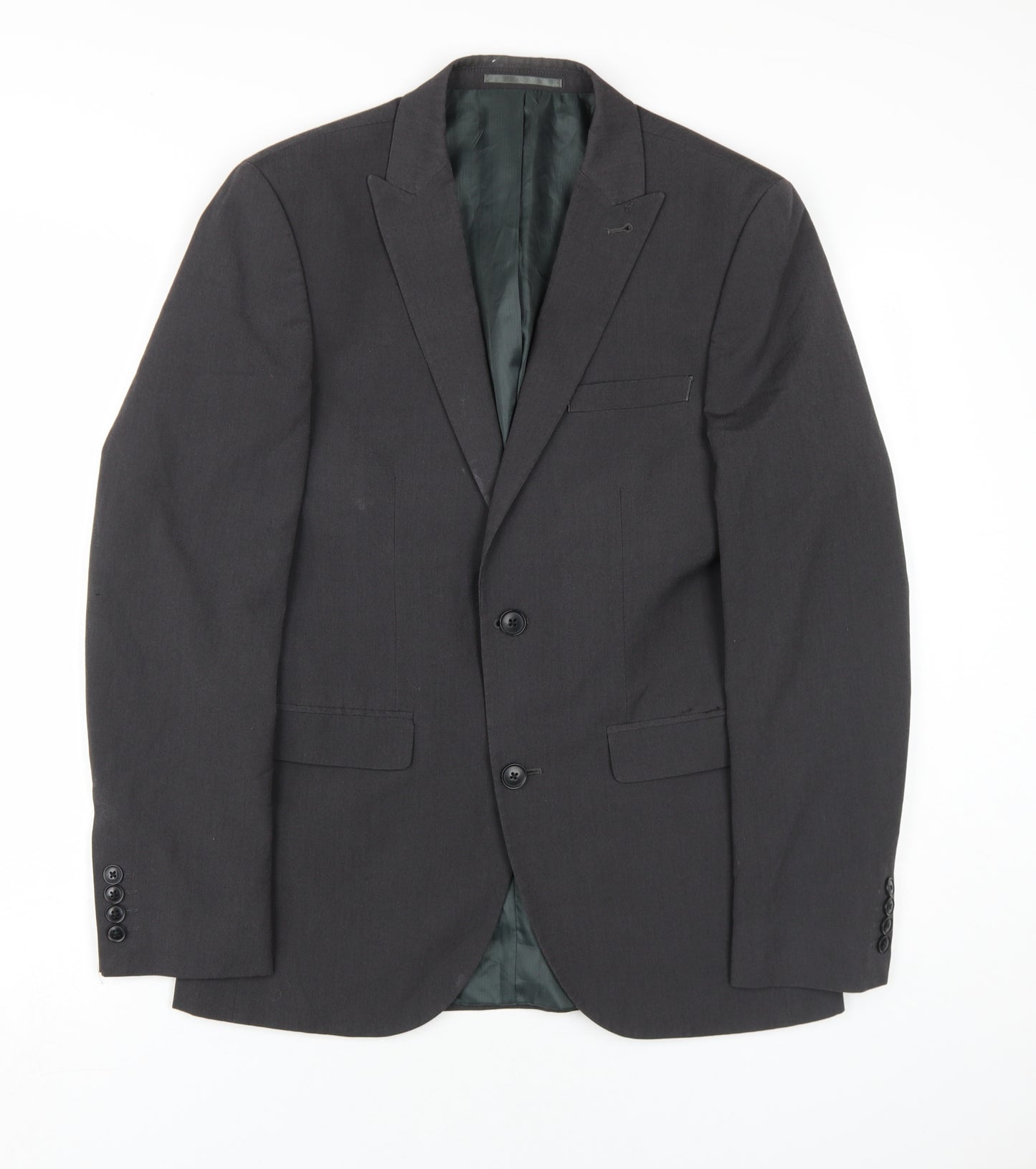 Next Men's Black Blazer, 36R Regular Fit, Classic Style