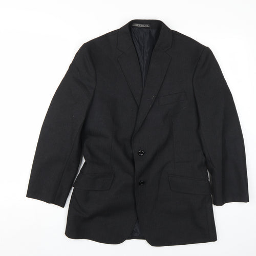 Perry Womens Black Blazer, Size 12, Classic Two-Button