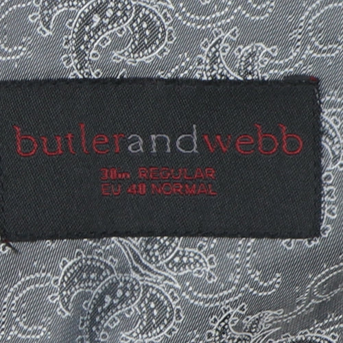 Butler & Webb Men's Grey Blazer, 38R, Classic Style