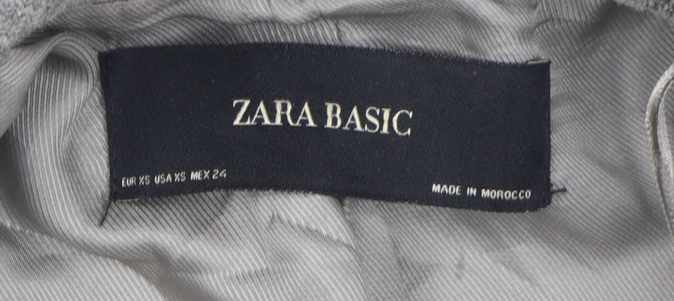 Zara Women's Grey Mid-Length Wool Coat Size 6