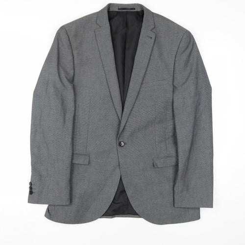 Ventura Men's Grey Slim Fit Blazer, Size 40R