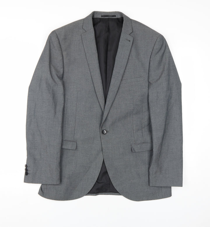 Ventura Men's Grey Slim Fit Blazer, Size 40R