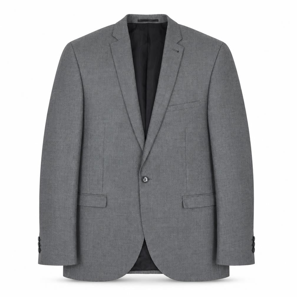 Front view of Ventura Men's Grey Slim Fit Blazer, size 40R