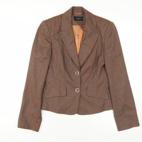 Principles Women's Brown Pinstripe Blazer Size 10